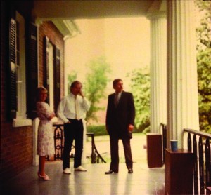 Dad and Friends standing on Gorgas Porch, 1983 (c)Leavelle Family